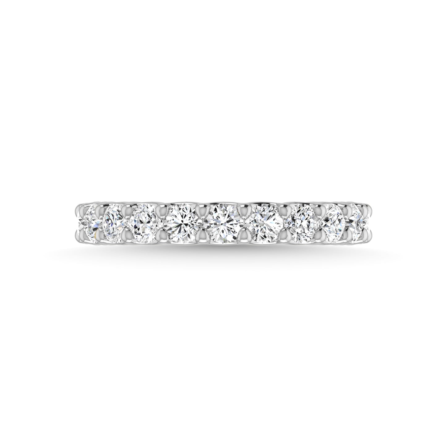 14K White Gold Lab Grown Diamond 2 1/4 Ct.Tw. Round Shape Three Fourth Way Wedding Band