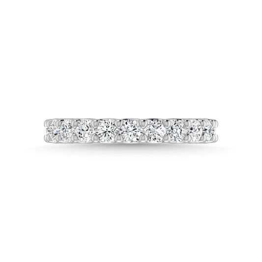 14K White Gold Lab Grown Diamond 2 1/4 Ct.Tw. Round Shape Three Fourth Way Wedding Band