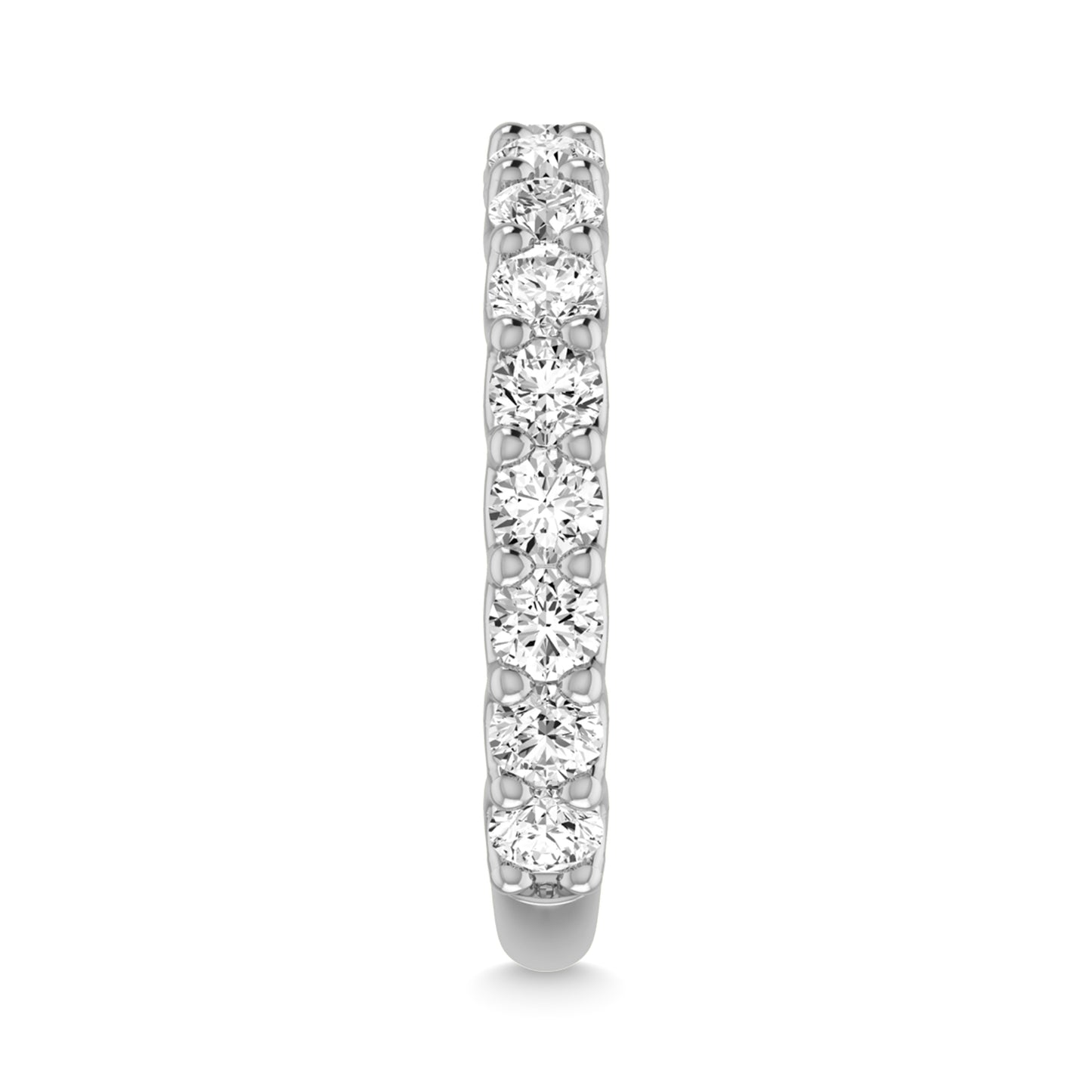 14K White Gold lab Grown Diamond 1 3/8 Ct.Tw. Round Shape Three Forth way Wedding Band