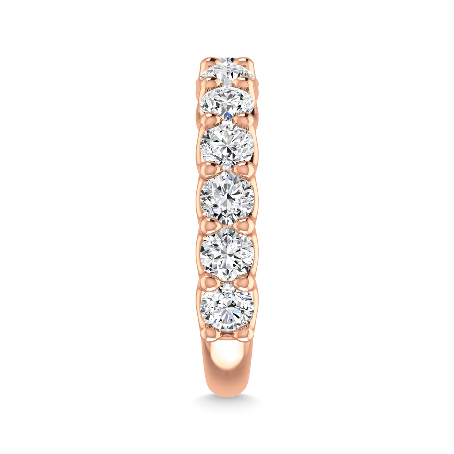 18K Rose Gold  7/8 CT Tw. Round Shape Lab Grown Diamond Three Forth Eternity Band