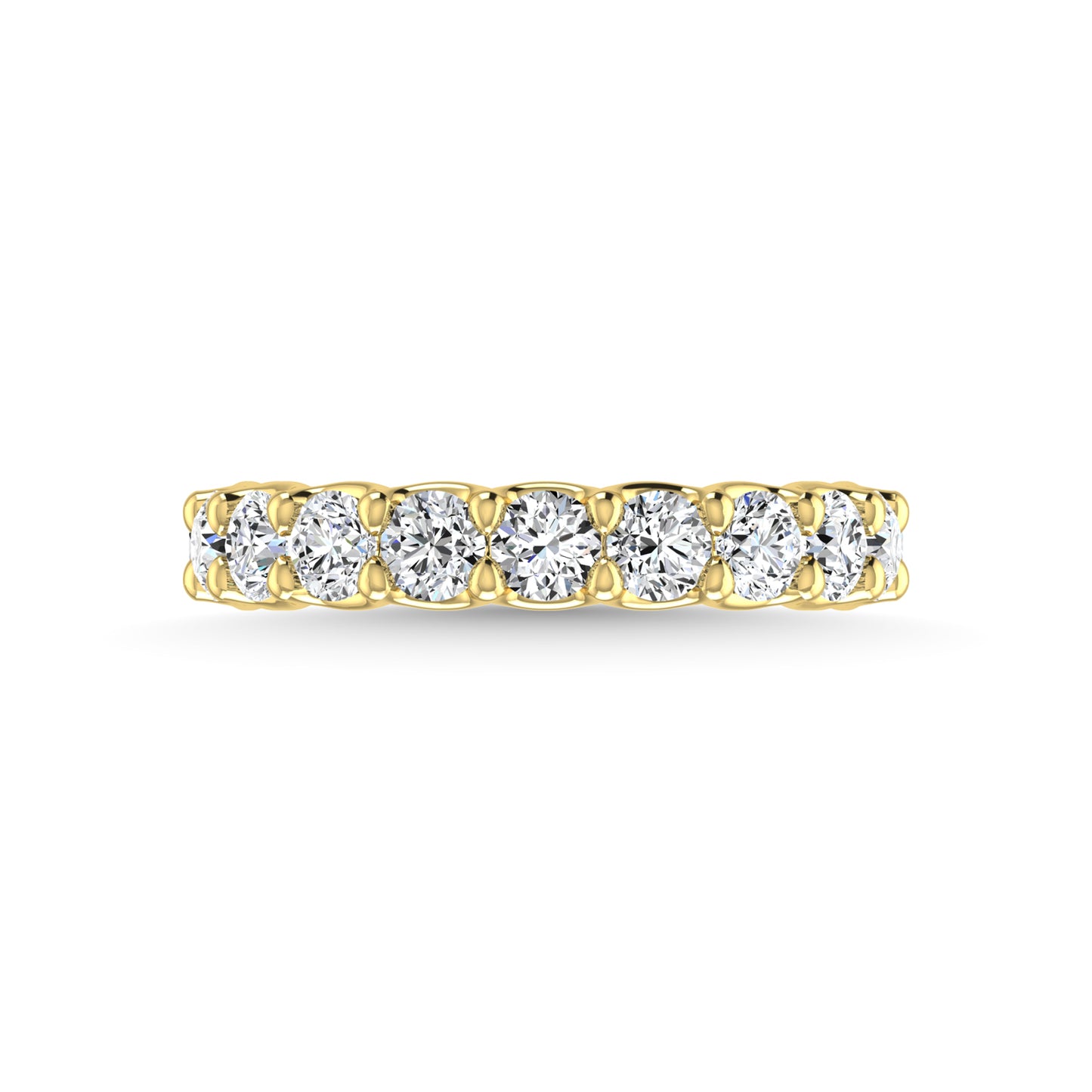 18K Yellow Gold 1 3/4 CT Tw. Round Shape Lab Grown Diamond Wedding Band