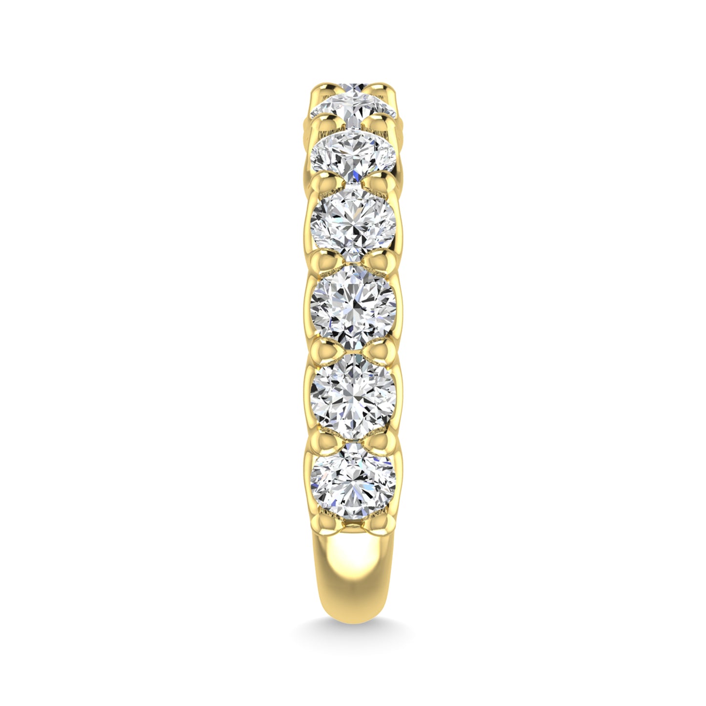 18K Yellow Gold 2 5/8 CT Tw. Round Shape Lab Grown Diamond Wedding Band
