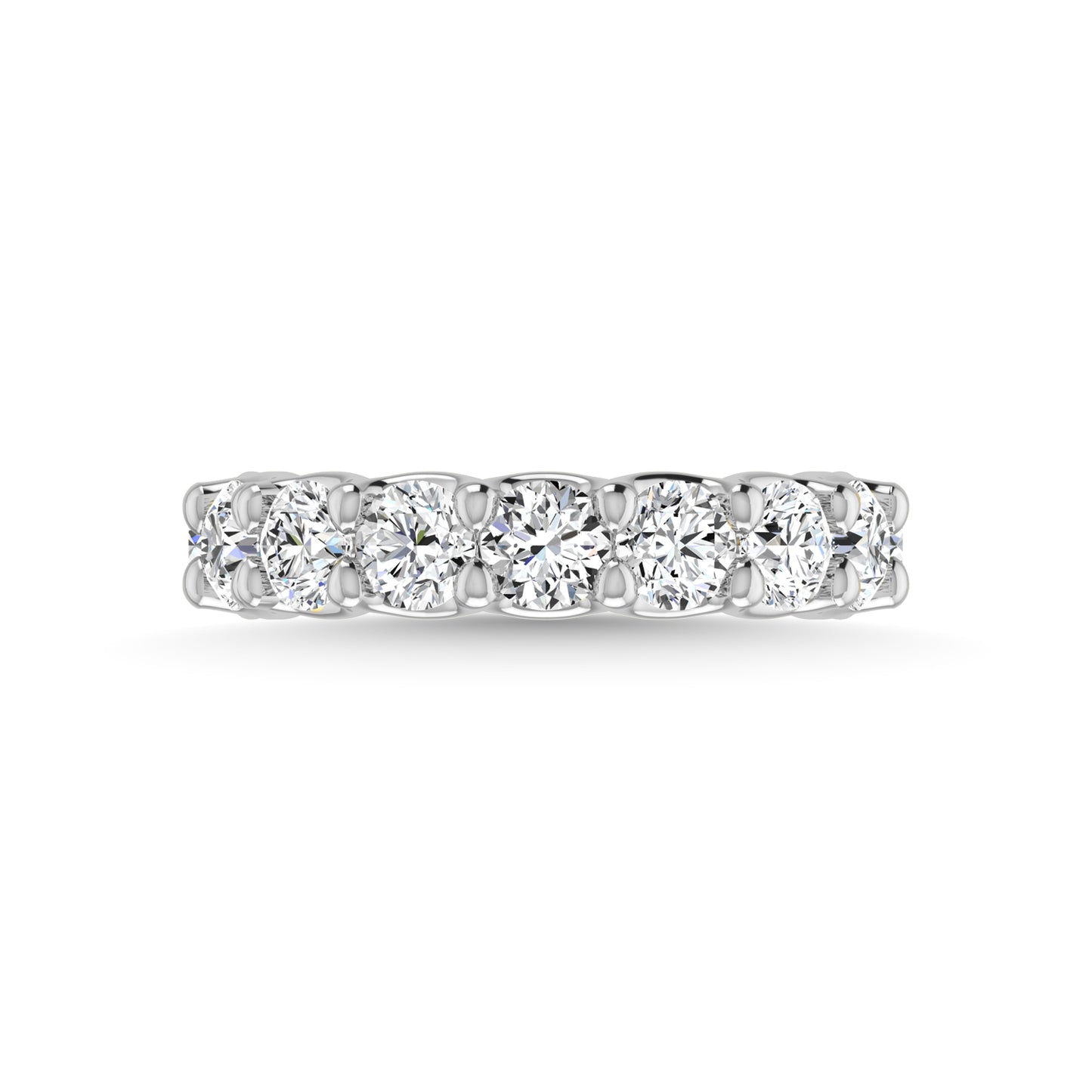 14K White Gold Lab Grown Diamond 5 7/8 Ct.Tw. Round Shape Three Forth Way wedding Band (size 6.5)