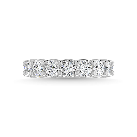 14K White Gold Lab Grown Diamond 5 7/8 Ct.Tw. Round Shape Three Forth Way wedding Band (size 6.5)