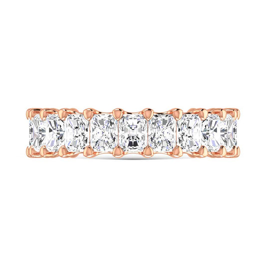 18K Rose Gold  1 7/8 CT Tw.  Radiant Shape Lab Grown Diamond Three Forth Eternity Band