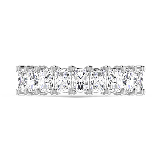 18K White Gold 6 7/8 CT Tw.  Radiant Shape Lab Grown Diamond Three Forth Eternity Band