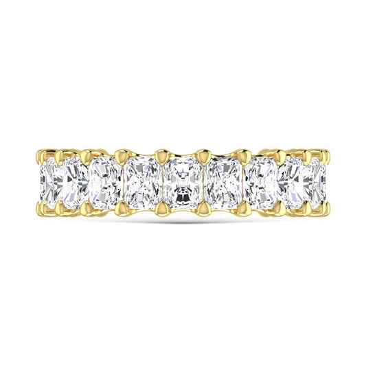 14K Yellow Gold 3 3/8 CT Tw.  Radiant Shape Lab Grown Diamond Three Forth Eternity Band