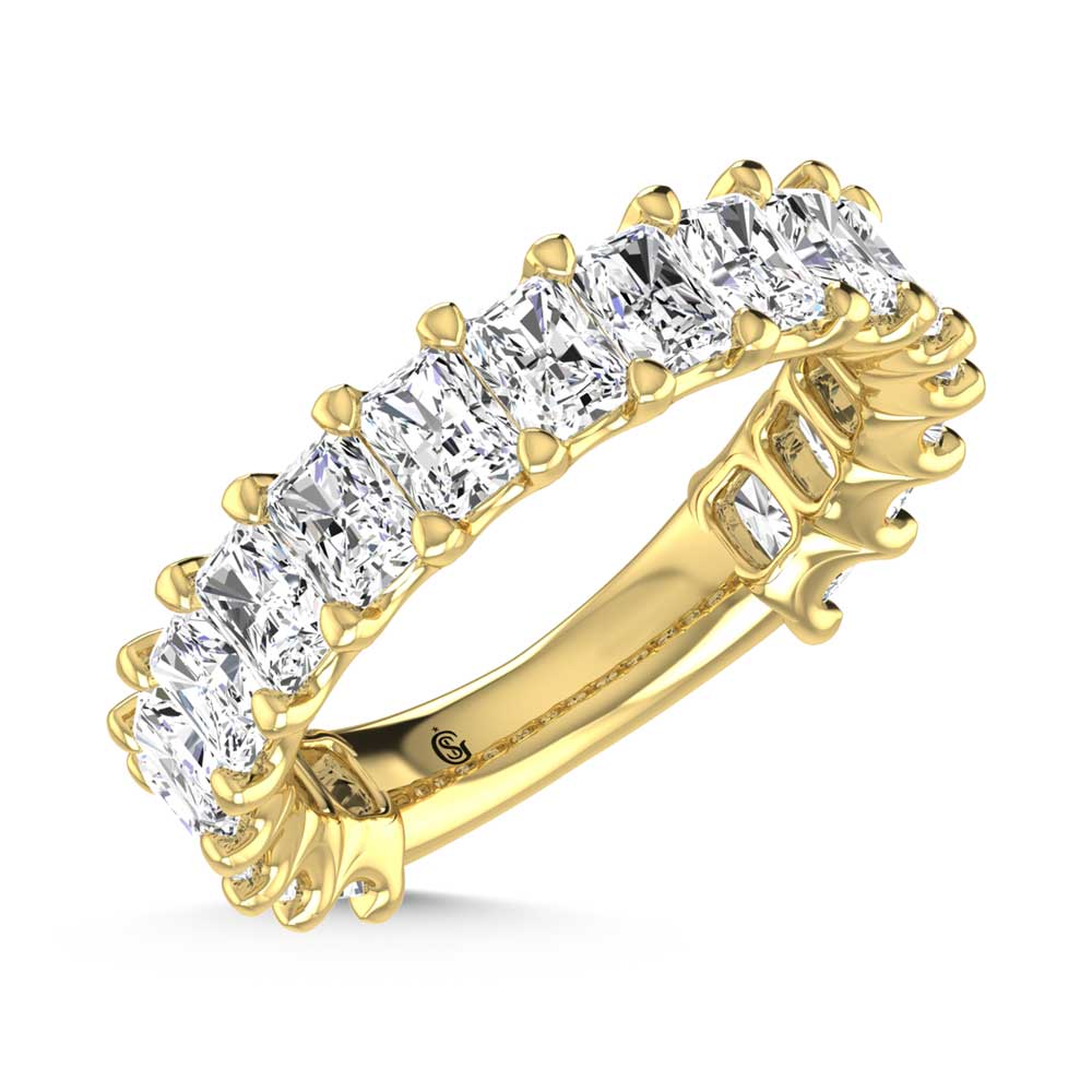 14K Yellow Gold 1 7/8 CT Tw.  Radiant Shape Lab Grown Diamond Three Forth Eternity Band