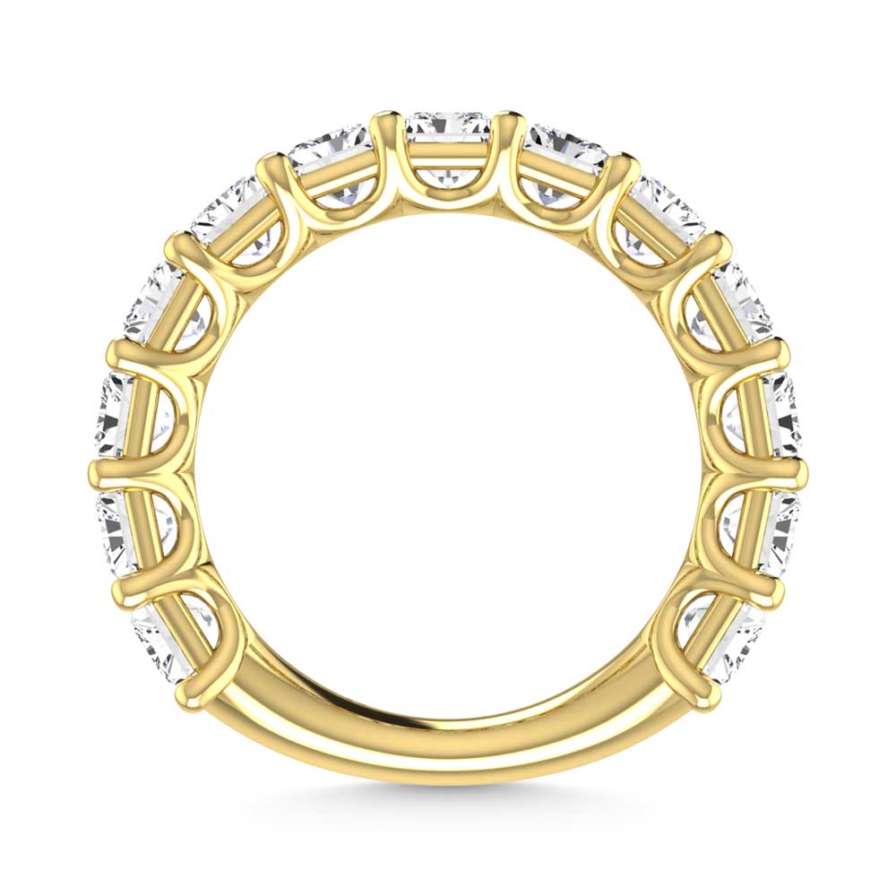 18K Yellow Gold 2 3/8 CT Tw.  Radiant Shape Lab Grown Diamond Three Forth Eternity Band