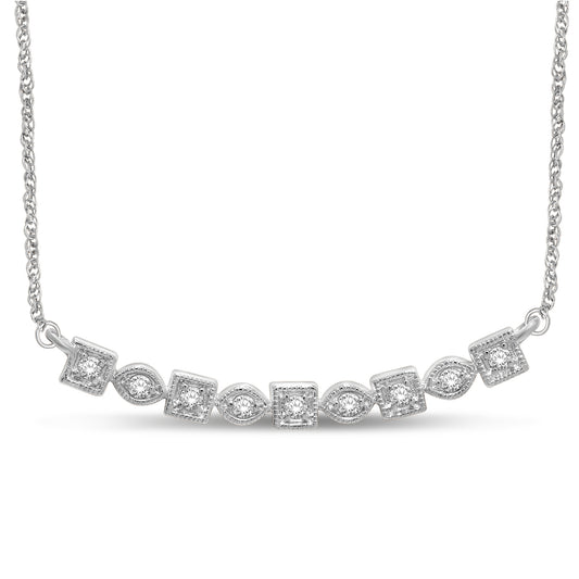14K White Gold 1/6 Ct.Tw. Diamond Stackable Necklace