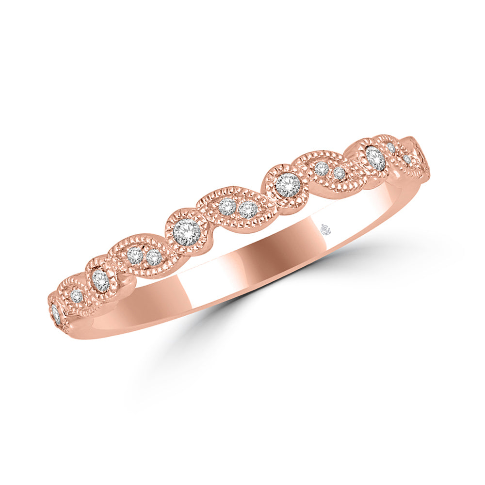 14K Rose Gold 1/10 Ct.Tw. Diamond Stackable Band