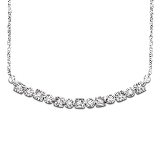 14K White Gold 1/8 Ct.Tw. Diamond Stackable Necklace