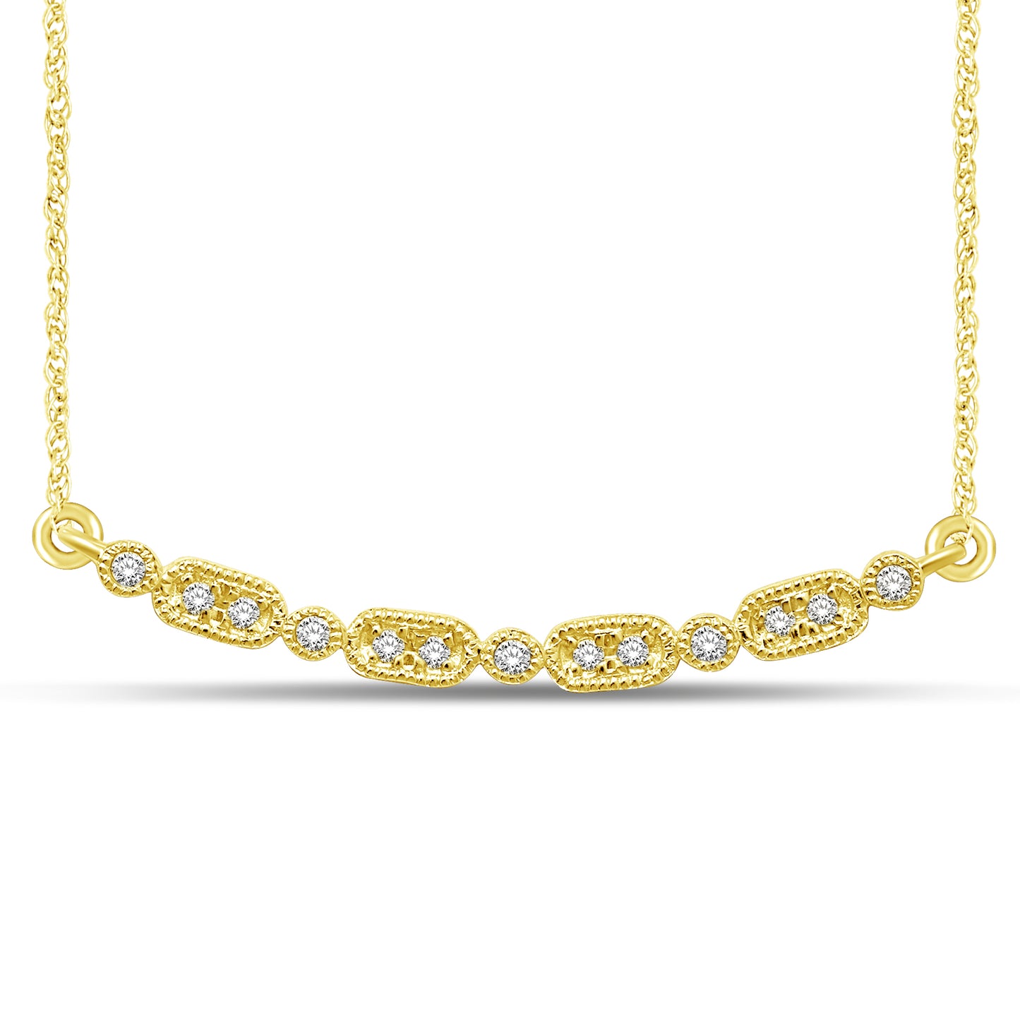 14K Yellow Gold 1/10 Ct.Tw. Diamond Stackable Necklace
