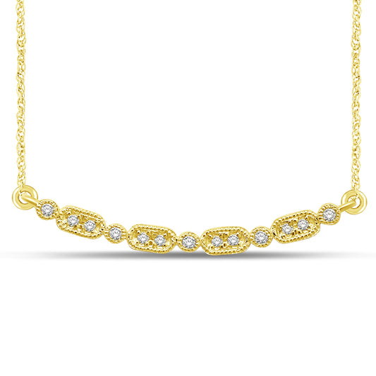 14K Yellow Gold 1/10 Ct.Tw. Diamond Stackable Necklace