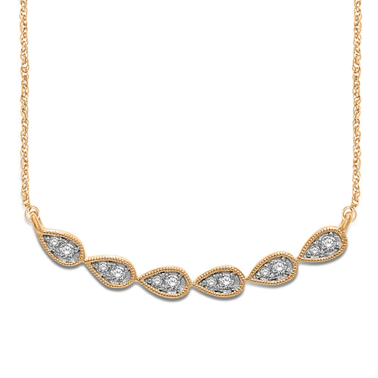 14K Yellow Gold 1/8 Ct.Tw. Diamond Stackable Necklace