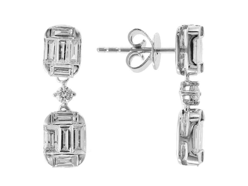 EFFY 14K WHITE GOLD DIAMOND EARRINGS