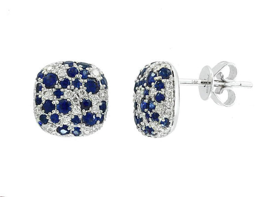 EFFY 14K WHITE GOLD DIAMOND,NATURAL SAPPHIRE EARRINGS