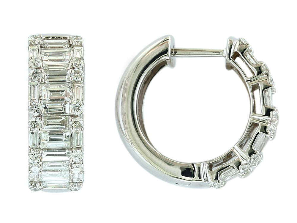 EFFY 14K WHITE GOLD DIAMOND EARRINGS