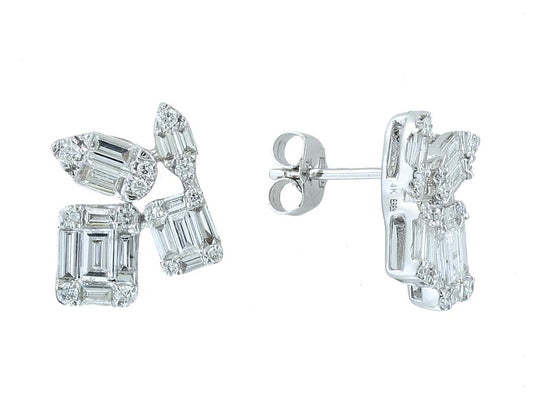 EFFY 14K WHITE GOLD DIAMOND EARRINGS