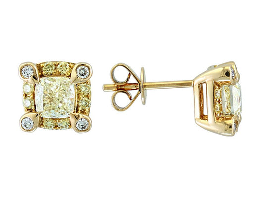 EFFY 14K YELLOW GOLD DIAMOND,NATURAL YELLOW DIAMOND EARRINGS