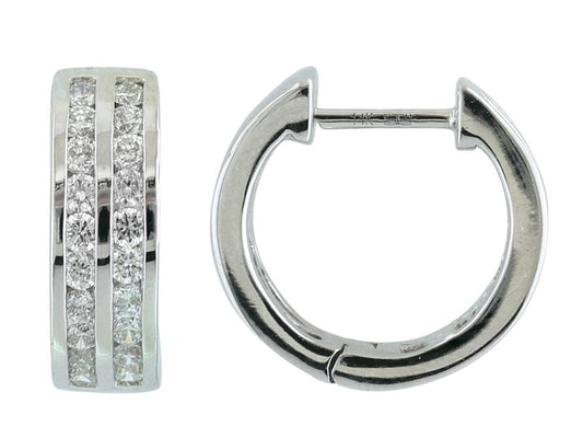 EFFY 14K WHITE GOLD DIAMOND EARRINGS