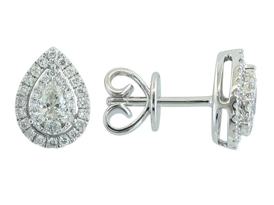 EFFY 14K WHITE GOLD DIAMOND EARRINGS