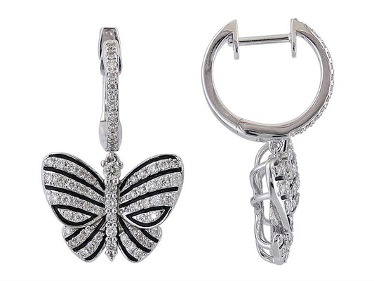 EFFY 14K WHITE GOLD DIAMOND EARRINGS