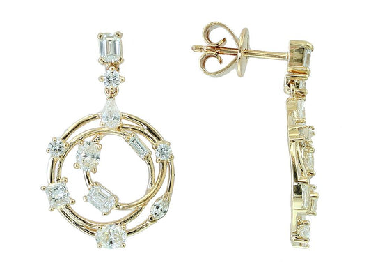 EFFY 14K YELLOW GOLD DIAMOND EARRINGS