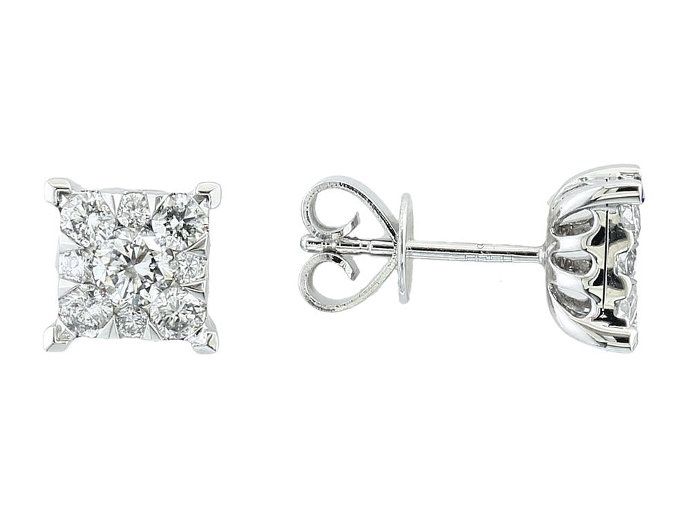 EFFY 14K WHITE GOLD DIAMOND EARRINGS