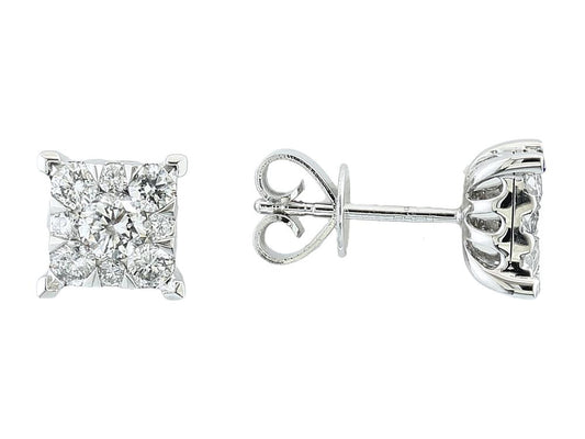 EFFY 14K WHITE GOLD DIAMOND EARRINGS