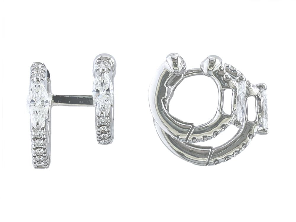 EFFY 14K WHITE GOLD DIAMOND EARRINGS