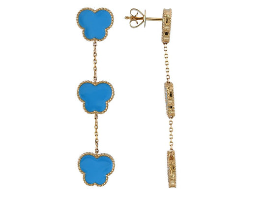 EFFY 14K YELLOW GOLD ,ENAMEL EARRINGS