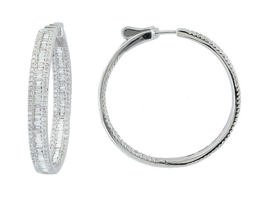 EFFY 14K WHITE GOLD DIAMOND EARRINGS
