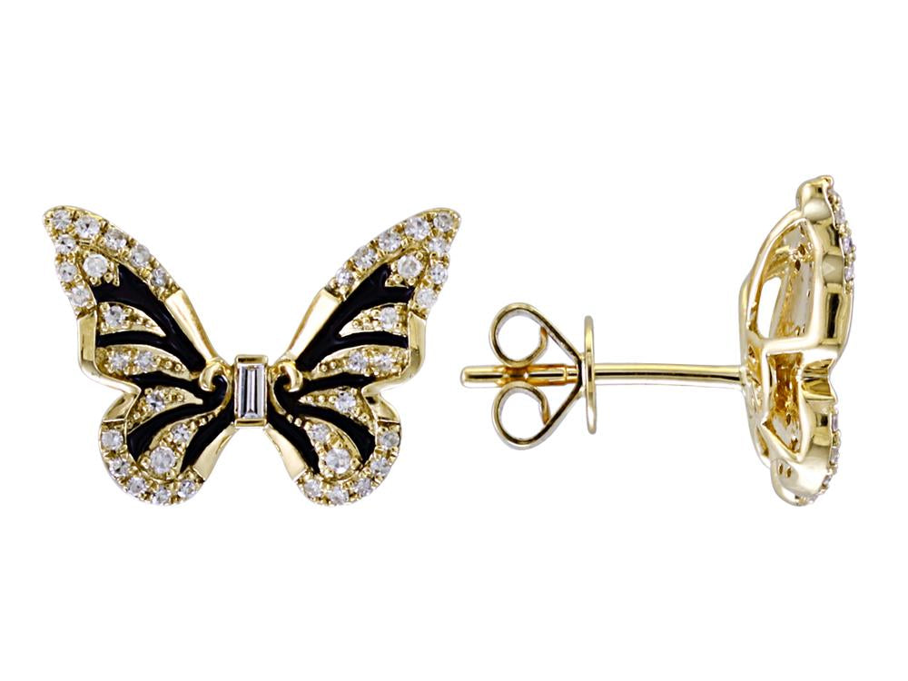 EFFY 14K YELLOW GOLD DIAMOND EARRINGS