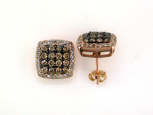 EFFY 14K ROSE GOLD DIAMOND,ESPRESSO DIAMOND EARRINGS