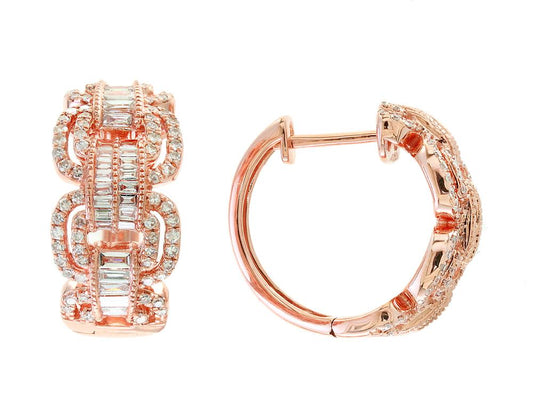 EFFY 14K ROSE GOLD DIAMOND EARRINGS