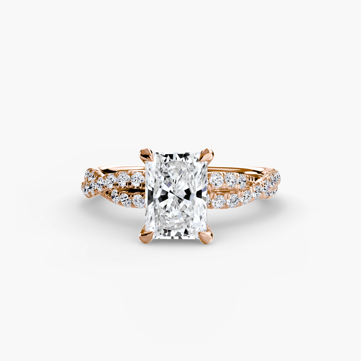 Ring Setting - 18K Rose Gold (Asscher)