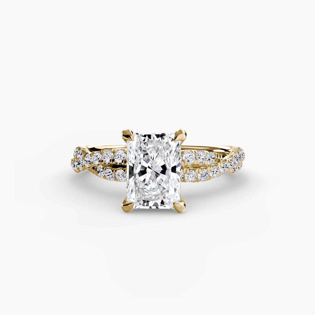 Ring Setting - 18K Yellow Gold (Asscher)