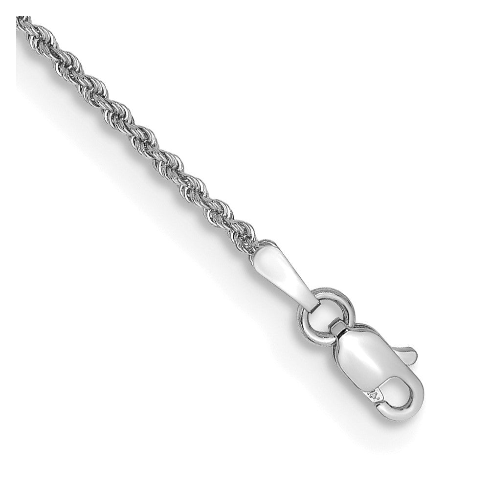 14k White Gold 1.5mm Solid Rope Chain