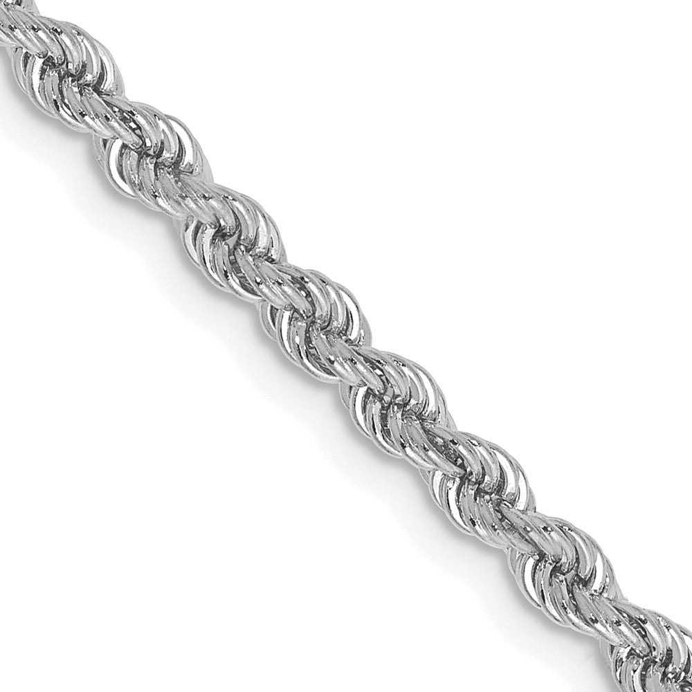 14k White Gold 2.75mm Solid Rope Chain