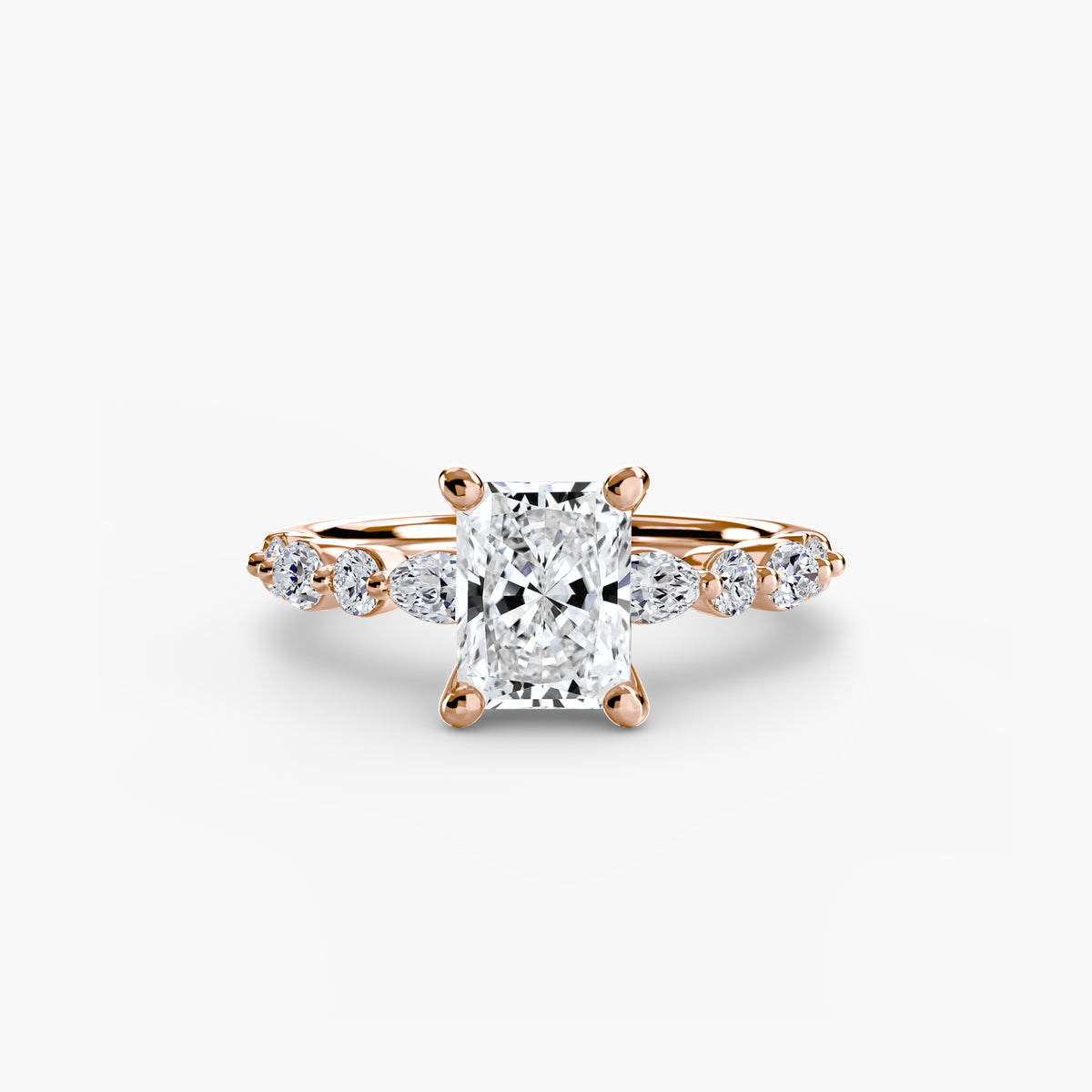 Ring Setting - 18K Rose Gold (Asscher)