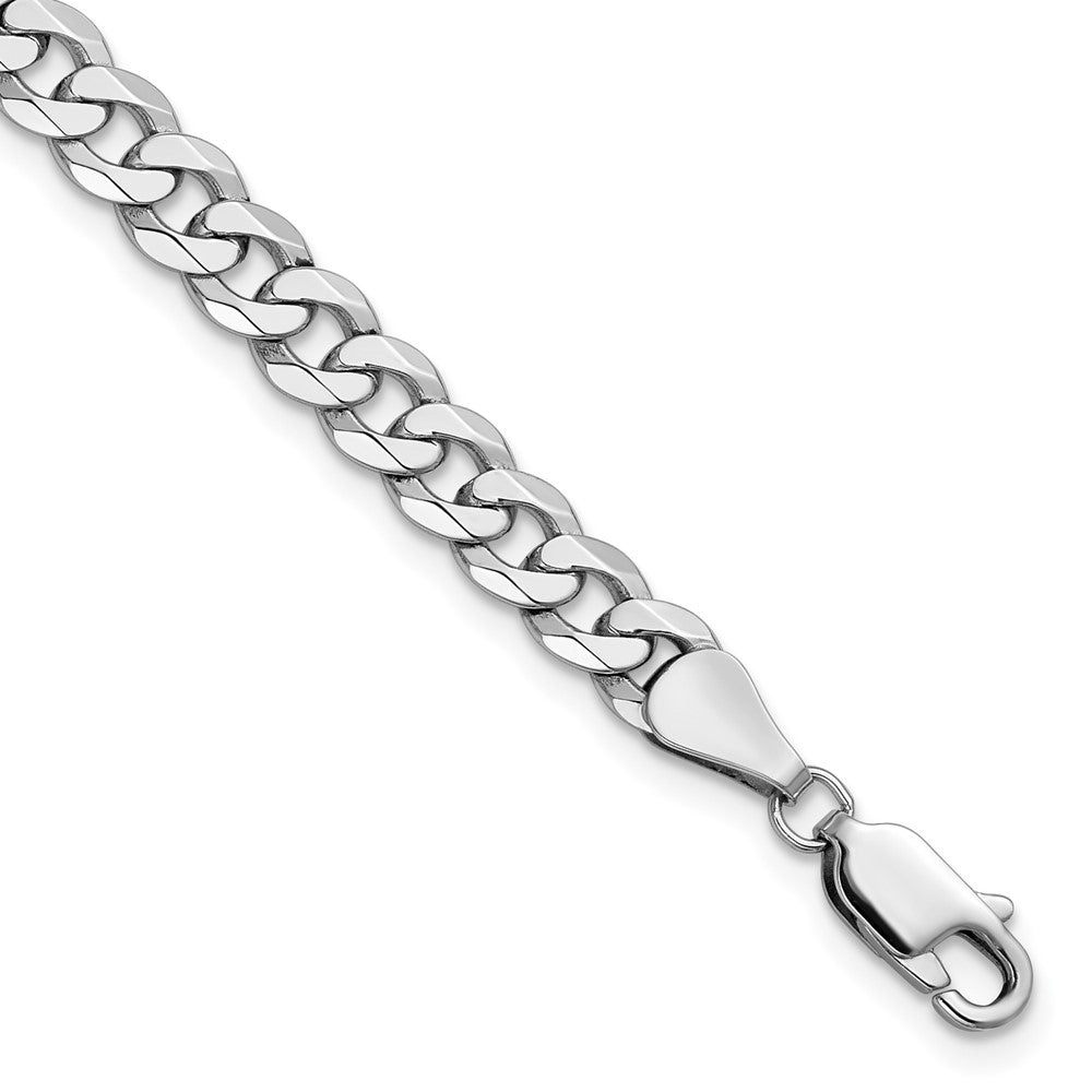 14k White Gold 5.75mm Flat Beveled Curb Chain