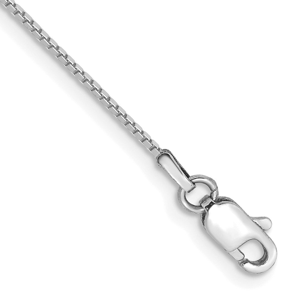 14k White Gold .9mm Box with Lobster Clasp Chain