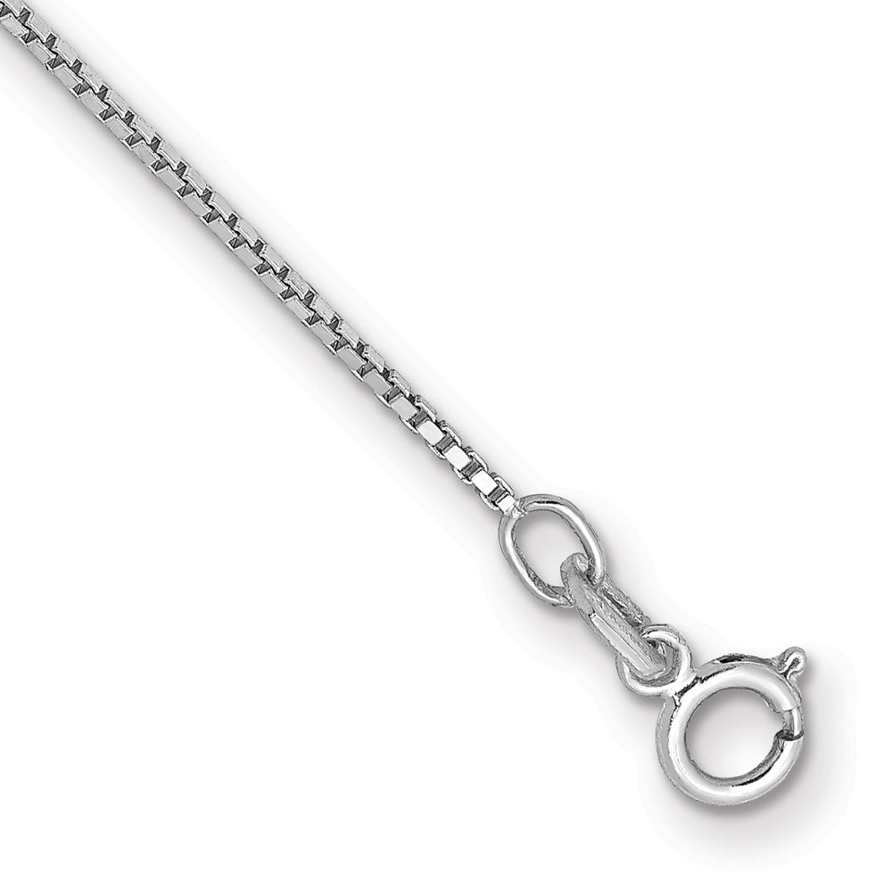 14k White Gold .9mm Box with Spring Ring Clasp Chain