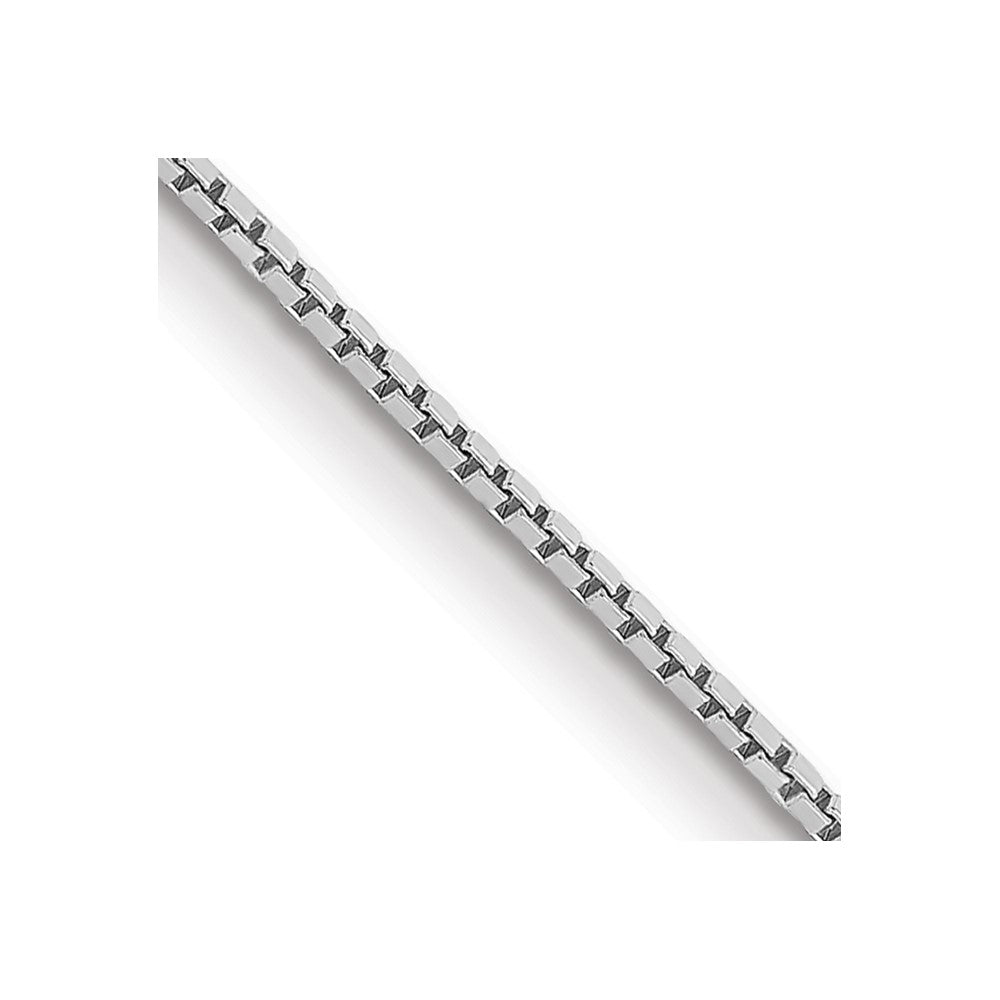 14k White Gold .9mm Box with Spring Ring Clasp Chain