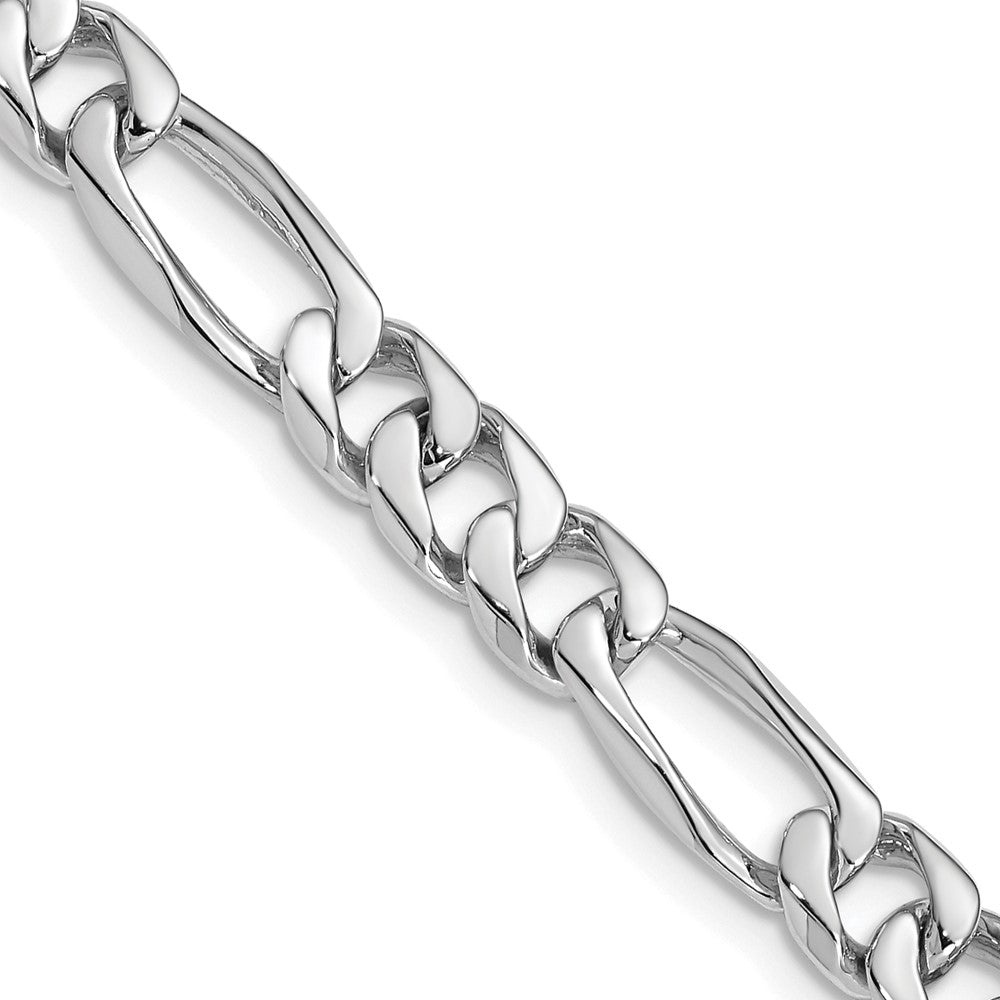 14k WG 7mm Hand-Polished Figaro Link (Per Inch)
