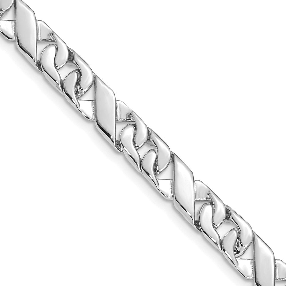 14K White Gold 6.7mm Fancy Link (Per Inch)