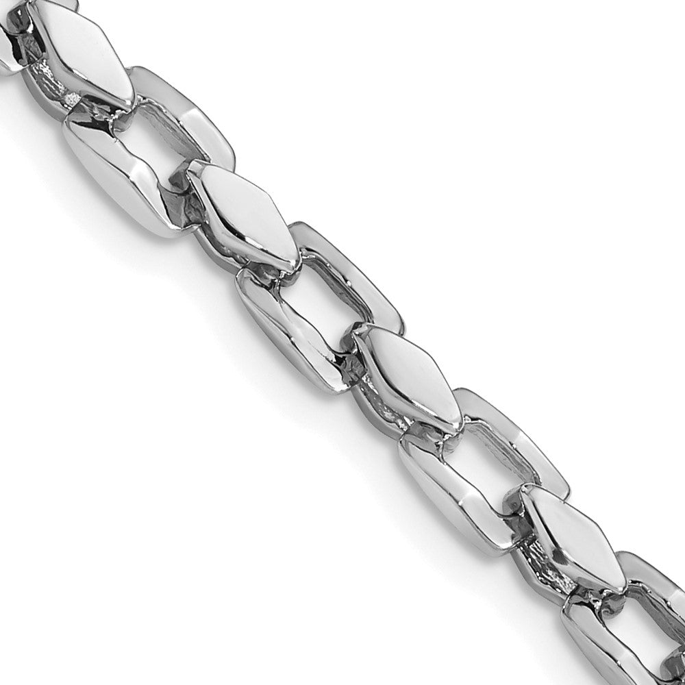 14k White Gold 4.50mm Hand-polished Fancy Link (Per Inch)