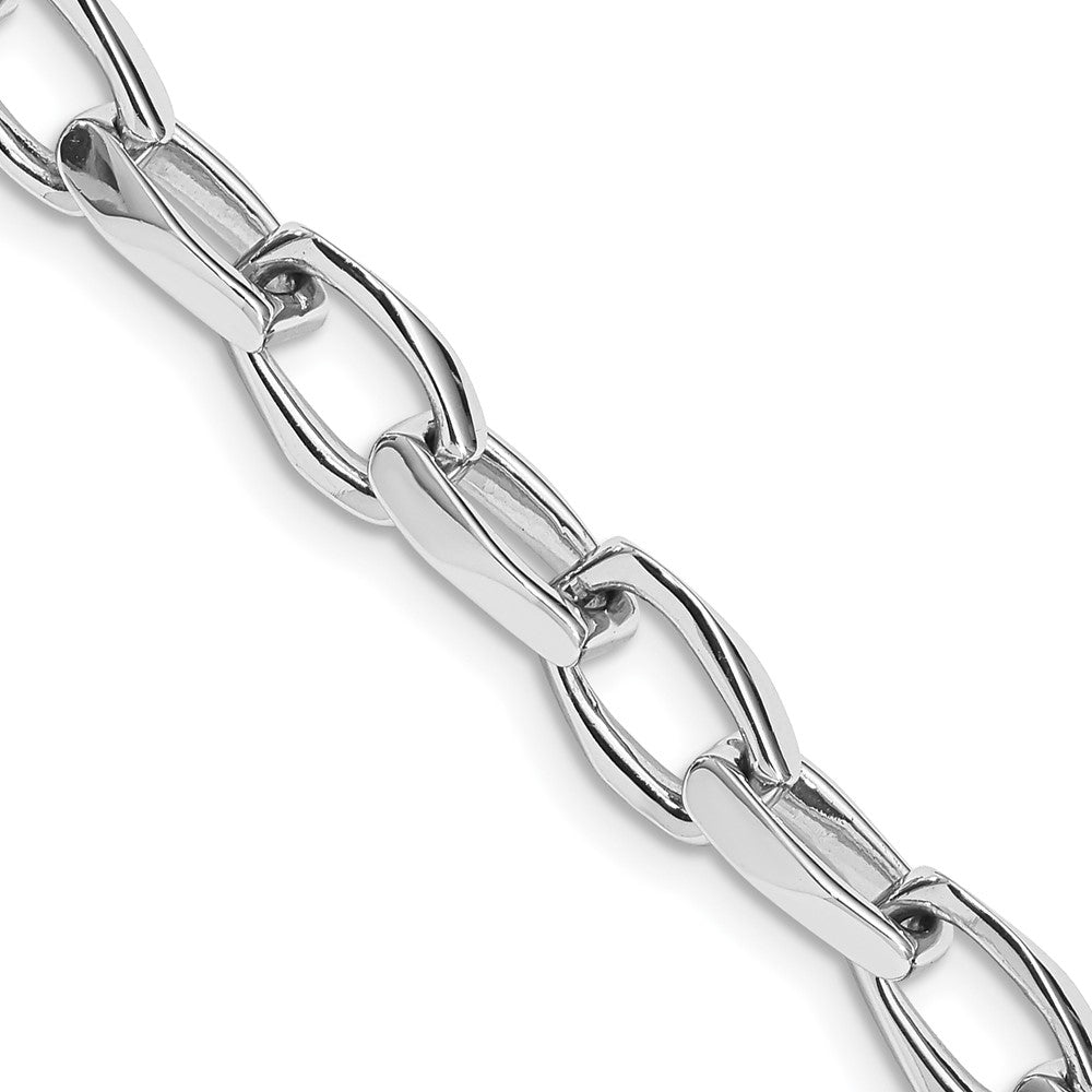 14K White Gold 6.8mm Hand-polished Fancy Link (Per Inch)