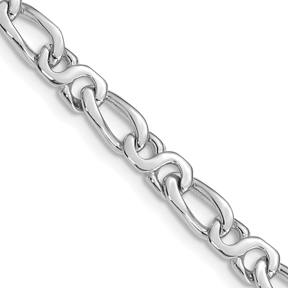 14k WG 4.8mm Hand Polished Fancy Link Chain